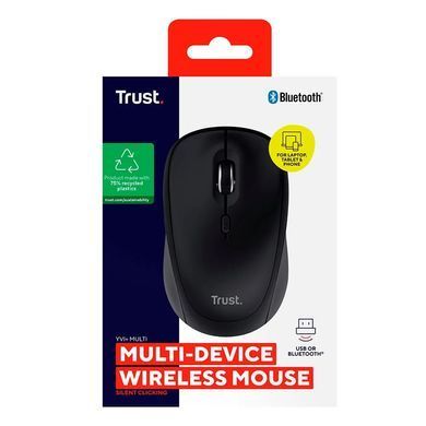 Фото: 16 з 16, Миша Trust Yvi+ Compact Multi-Device, WL/BT/USB-A, чорний, купити за 399 грн зі знижкою в Смартс | smarts.ua