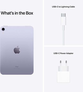 Фото: 4 з 5, Планшет Apple iPad mini 6 2021 Wi-Fi 256GB Purple (MK7X3), купити за 30 049 грн зі знижкою в Смартс | smarts.ua