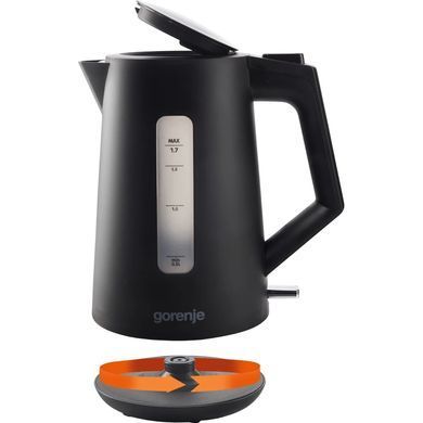 Електрочайник Gorenje 1.7л, Strix контроль, чорний матовий (K17OPB)