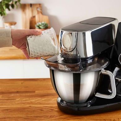 Кухонна машина Tefal I-Coach Touch, 1200Вт, чаша-метал, корпус-метал+пластик, дисплей, насадок-3, підкл. до смартфону, чорний (QB951837)