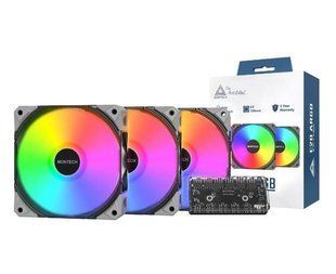Фото: 1 из 5, Набір із трьох вентиляторів для корпусу 120MM E28 ARGB 3 PACK (B) MONTECH, купить за 1 899 грн со скидкой в Смартс | smarts.ua