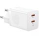 Зарядний Пристрій Baseus GaN5 Pro 40W Wall charger 2Type-C (CCGP180102) White