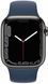 Смарт-годинник Apple Watch Series 7 GPS + LTE 41mm Graphite Stainless Steel Case With Abyss Blue Sport Band MKHJ3/MKJ13
