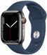 Смарт-годинник Apple Watch Series 7 GPS + LTE 41mm Graphite Stainless Steel Case With Abyss Blue Sport Band MKHJ3/MKJ13