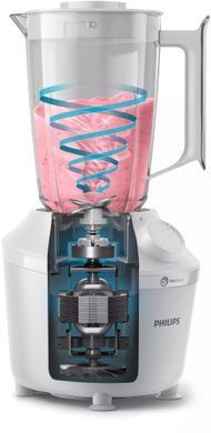 Фото: 2 из 14, Блендер Philips стаціонарний 3000 series 450Вт, чаша-1900мл, чопер, імпульсний режим, білий (HR2041/17), купить за 2 099 грн со скидкой в Смартс | smarts.ua