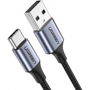 Фото: 1 з 9, Кабель UGREEN US288 USB 2.0 To USB Type-C Cable Nickel Plating Aluminum Braid 3A 0.25m (60124) Black, купити за 249 грн зі знижкою в Смартс | smarts.ua