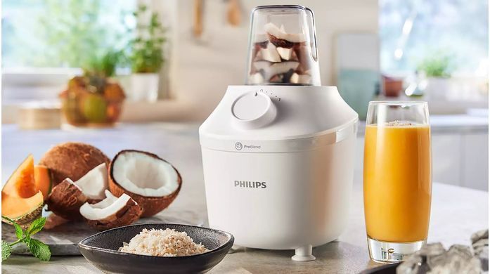 Фото: 13 из 14, Блендер Philips стаціонарний 3000 series 450Вт, чаша-1900мл, чопер, імпульсний режим, білий (HR2041/17), купить за 2 099 грн со скидкой в Смартс | smarts.ua