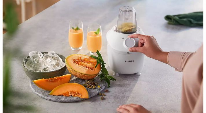 Фото: 12 из 14, Блендер Philips стаціонарний 3000 series 450Вт, чаша-1900мл, чопер, імпульсний режим, білий (HR2041/17), купить за 2 099 грн со скидкой в Смартс | smarts.ua
