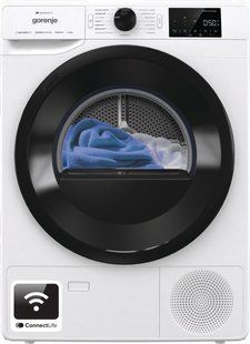 Фото: 1 из 13, Сушильна машина Gorenje тепловий насос, 9кг, A++, 60см, дисплей, 16 програм, Wi-Fi, білий (DPNE92GNLWIFI), купить за 27 649 грн со скидкой в Смартс | smarts.ua