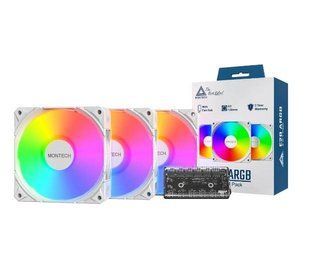 Фото: 1 из 6, Набір із трьох вентиляторів для корпусу 120MM E28 ARGB 3 PACK (W) MONTECH, купить за 1 889 грн со скидкой в Смартс | smarts.ua