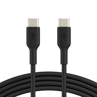 Фото: 1 з 5, Кабель USB-C > USB-C заряджання/синхронізації Belkin 2м, 60Вт, Type-C, PVC, чорний (CAB003BT2MBK), купити за 649 грн зі знижкою в Смартс | smarts.ua