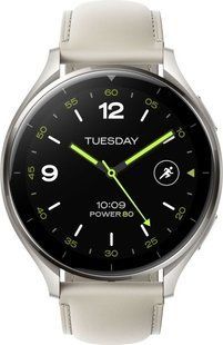 Фото: 1 з 6, Смарт-годинник Xiaomi Watch 2 Titan BHR9306GL Gray Case White Leather Strap, купити за 6 999 грн зі знижкою в Смартс | smarts.ua