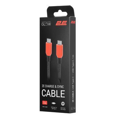 Фото: 3 з 3, Кабель USB-C > USB-C заряджання/синхронізації 2E 1м, 100Вт Type-C, чорний (2E-CC100-WH), купити за 359 грн зі знижкою в Смартс | smarts.ua