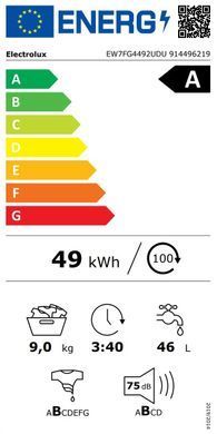 Фото: 8 з 8, Пральна машина Electrolux фронтальна, 9кг, 1400, A, 66см, дисплей, пара, інвертор, universaldose, сріблястий темний (EW7FG4492UDU), купити за 32 299 грн зі знижкою в Смартс | smarts.ua