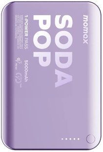 Фото: 1 з 5, Портативний зарядний пристрій WRL 5000MAH PURPLE IP165U MOMAX, купити за 1 299 грн зі знижкою в Смартс | smarts.ua