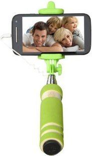 Monopod Selfi whith 3.5mm Jack supporting mini Green