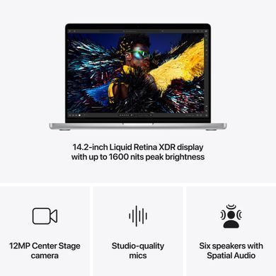 Фото: 9 из 9, Ноутбук Apple MacBook Pro 14 14CPU/20GPU/24GB/1TB Silver MX2F3 2024 (M4 Pro), купить за 119 049 грн со скидкой в Смартс | smarts.ua