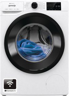 Фото: 1 з 12, Пральна машина Gorenje фронтальна, 9кг, 1400, A+++, 46,5см, дисплей, інвертор, пара, Wi-Fi, білий (WPNEI94A1SWIFI), купити за 19 899 грн зі знижкою в Смартс | smarts.ua