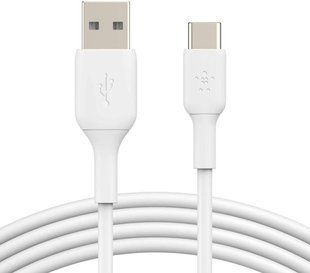 Фото: 1 з 5, Кабель USB-A > USB-C заряджання/синхронізації Belkin 2м, 15Вт, Type-C, PVC, білий (CAB001BT2MWH), купити за 599 грн зі знижкою в Смартс | smarts.ua