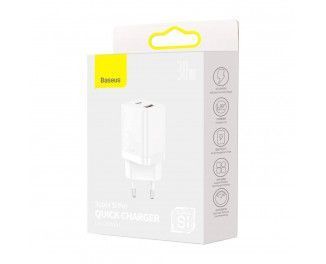 Фото: 9 з 17, Зарядний Пристрій Baseus Super Si Pro Quick Charger Type-C+USB 30W CCSUPP-E02 White, купити за 749 грн зі знижкою в Смартс | smarts.ua