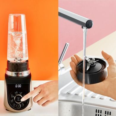 Фото: 11 из 13, Блендер Tefal стаціонарний Blend UP, 1000Вт, чаша-700мл, тритан, чорно-золотистий (BL190AF0), купить за 3 599 грн со скидкой в Смартс | smarts.ua