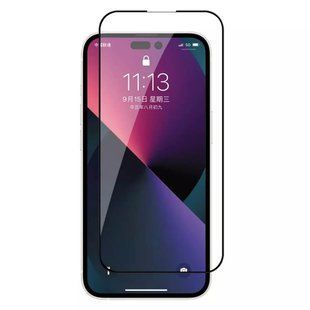 Фото: 1 з 1, Захисне скло iPhone 14 Pro/15/16 AMC Tempered Glass Full clear HD Black, купити за 599 грн зі знижкою в Смартс | smarts.ua