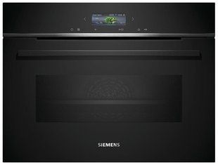 Фото: 1 из 11, Духова шафа Siemens електрична компактна, 45л, A, дисплей, конвекція, ф-ція мікрохвиль, чорний (CM724G1B1), купить за 93 499 грн со скидкой в Смартс | smarts.ua
