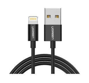 Фото: 1 з 3, Кабель UGREEN US155 USB-A Male To Lightning Male Cable Nickel Plating ABS Shell 2m (80823) Black, купити за 699 грн зі знижкою в Смартс | smarts.ua
