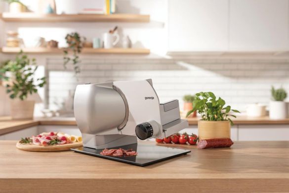 Скиборізка Gorenje, 100Вт, лезо-нержавіюча сталь, діаметр ножа-170мм, корпус-метал, сірий (R902A)