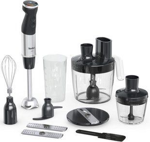 Фото: 1 з 11, Блендер Tefal заглибний Quickchef+, 1000Вт, 4в1, чаша-800мл, чопер-500мл, кухонний комбайн 5в1, турборежим, сіро-чорний (HB67G830), купити за 4 199 грн зі знижкою в Смартс | smarts.ua