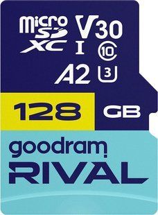 Фото: 1 з 1, Картка пам'ятi GOODRAM RIVAL microSDXC 128GB V30 A2 (UHS I U3) + ad, купити за 5 499 грн зі знижкою в Смартс | smarts.ua