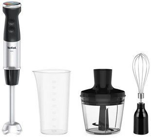 Фото: 1 из 14, Блендер Tefal заглибний Quickchef+ 1000Вт, 3в1, чаша-800мл, чопер-500мл, турборежим, сріблясто-чорний (HB673830), купить за 2 799 грн со скидкой в Смартс | smarts.ua