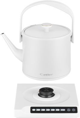 Електрочайник Catler 0.6л, Strix, заварник, нерж. сталь, підтримка температури, сенс. керув., білий (BM500CHARLOTTA)