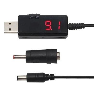 Фото: 2 з 3, Кабель живлення Wi-Fi роутера USB to DC 5.5x2.1 + 3.5x1.35 підвищує напругу 5V to 9V/12V, купити за 649 грн зі знижкою в Смартс | smarts.ua