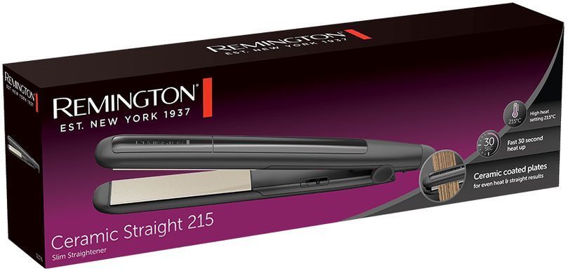 Випрямляч Remington Ceramic Straight 215, >215С, дисплей, кераміка, чорний (S1370)