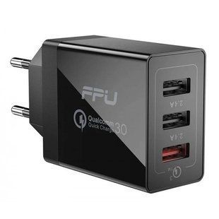 Фото: 1 з 2, Мережевий Зарядний пристрій ESSAGER Fangbo QC3.0 3U (QC+Dual 2.4A) Charging Head EU (ECTQC3-FBB01) Black, купити за 449 грн зі знижкою в Смартс | smarts.ua