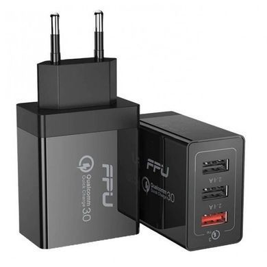 Фото: 2 из 2, Мережевий Зарядний пристрій ESSAGER Fangbo QC3.0 3U (QC+Dual 2.4A) Charging Head EU (ECTQC3-FBB01) Black, купить за 449 грн со скидкой в Смартс | smarts.ua