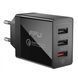 Мережевий Зарядний пристрій ESSAGER Fangbo QC3.0 3U (QC+Dual 2.4A) Charging Head EU (ECTQC3-FBB01) Black