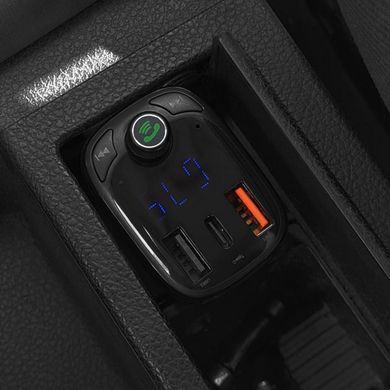 Автомобільне ЗУ Baseus FM Launcher S-13 2USB + Type-C CCMT000101 Black