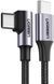 Кабель UGREEN US255 USB Type-C To Angled USB Type-C 60W Round Cable Aluminum Shell Nickel Plating 3A 0.5m Black/Gray (50122)